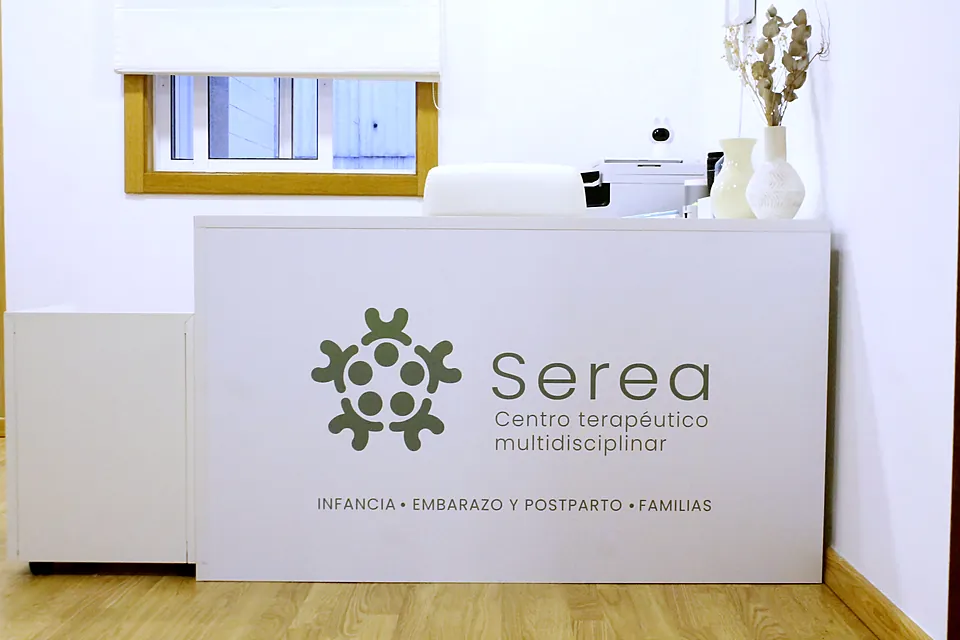 Mostrador de recepción de Serea, de frente
